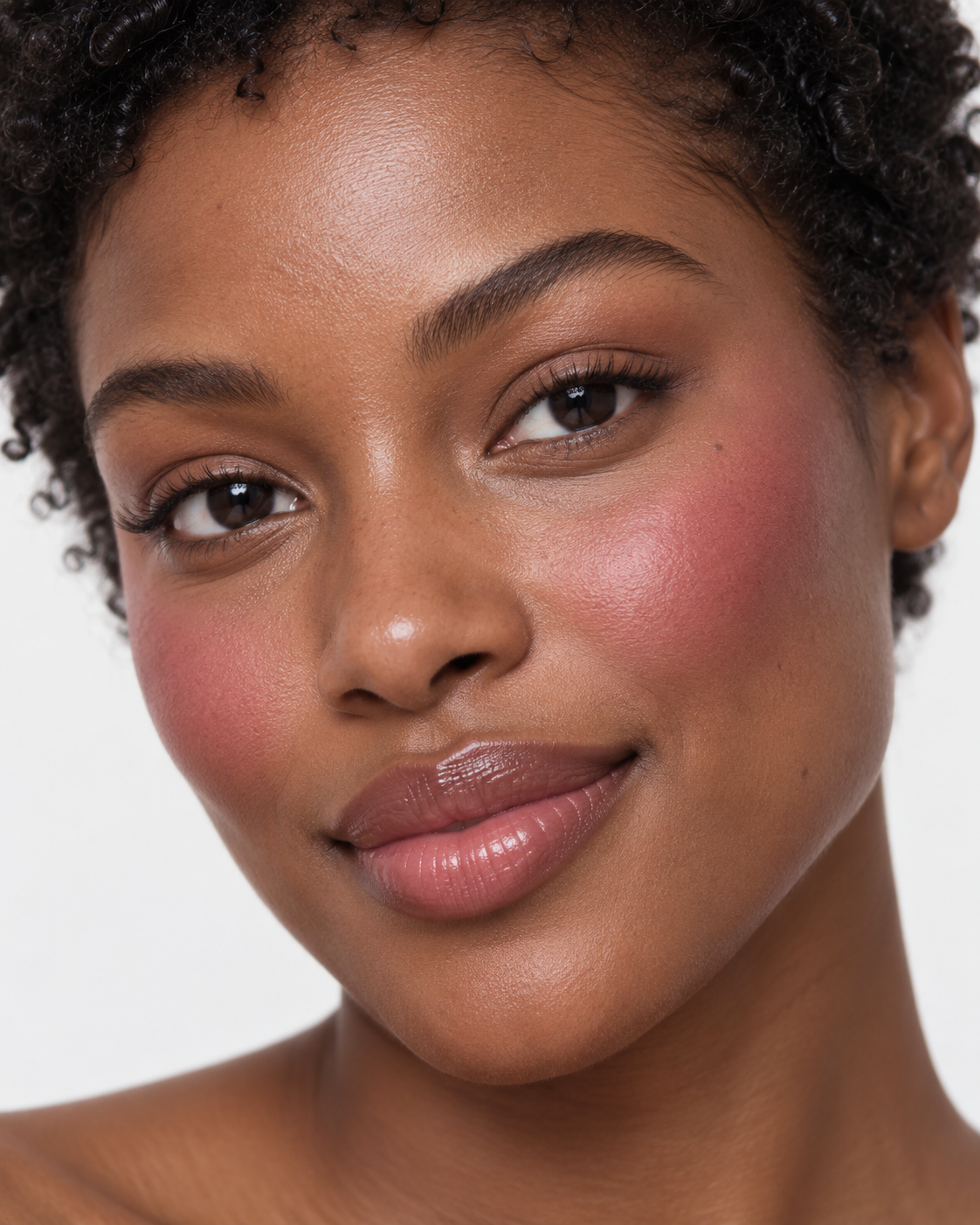 Mauve Muse Cream Blush Stick worn on cheeks